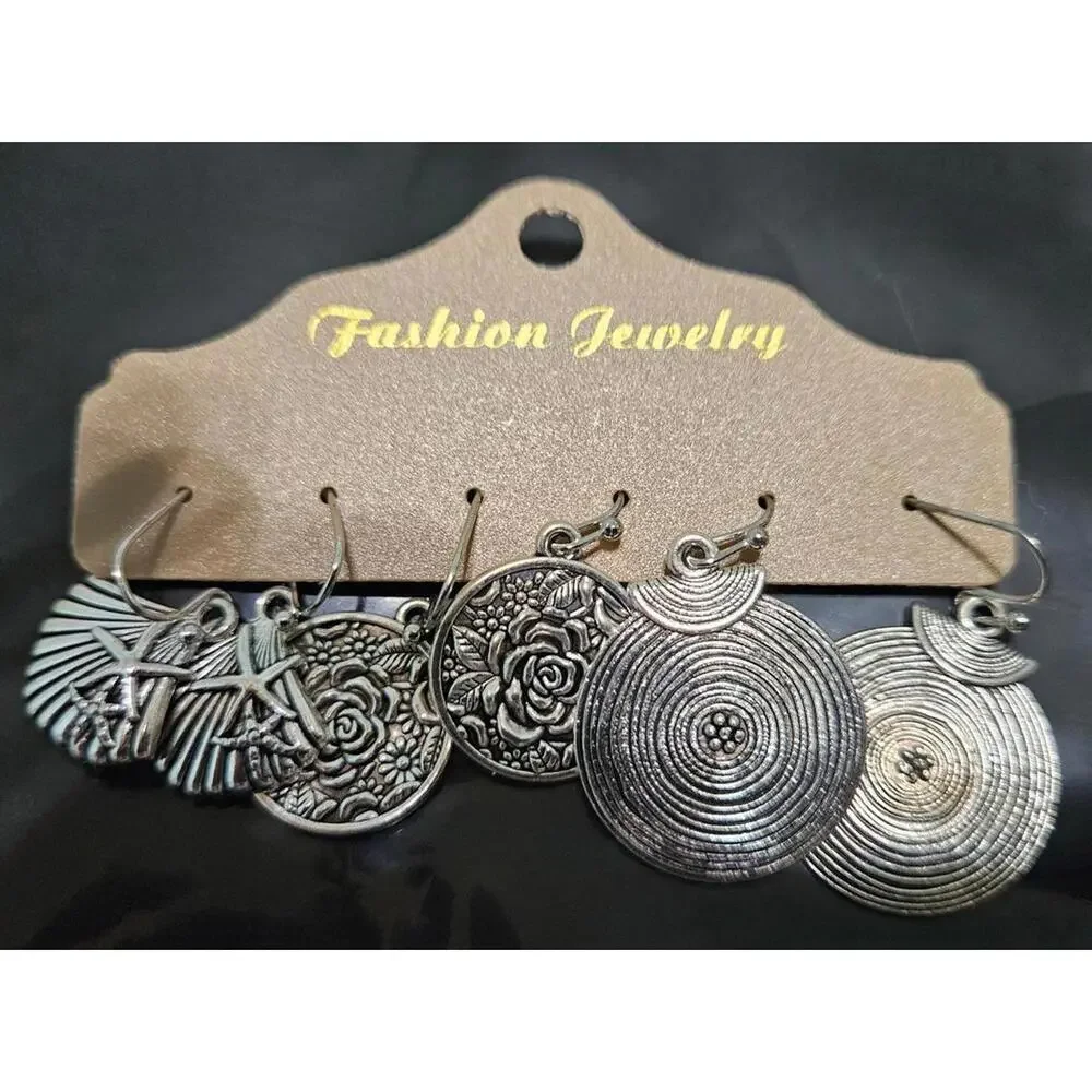 Set of 10 Pairs Assorted Women's Earrings with Turquoise and Western Designs New